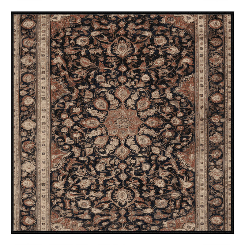 Tapis brun lavable à la machine, Carré 5 pi