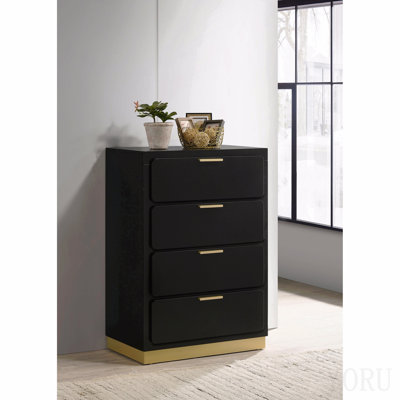 Black 4-Drawer Chest
