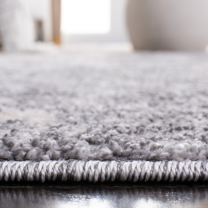 Hassell Abstract Light Gray/Gray Area Rug, Rectangle 8' x 10'