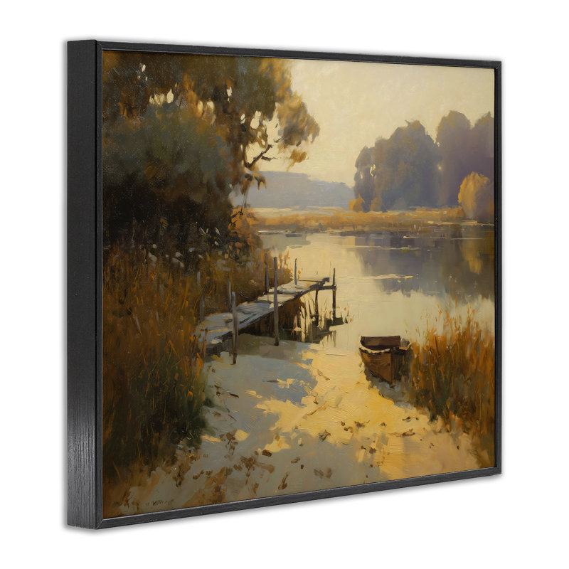 Golden Hour in Autumn, estampe numérique, design par Arlington Prints, H 11 po x l 14 po, Giclée encadrée noir minuit