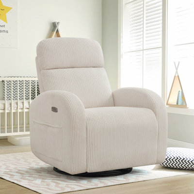 Fauteuil inclinable électrique berçant en tissu Delba