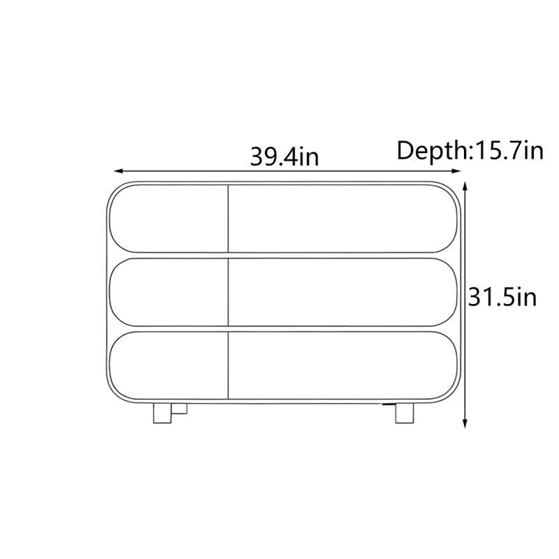 Commode d'entrée scandinave Creative, H 31,5 po x l 39,4 po x P 39,4 po