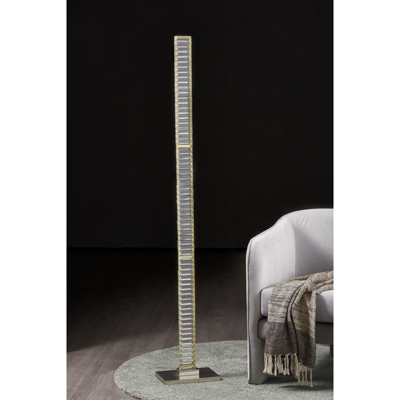 Lampe sur pied DEL 62 po Yerkin, Nickel