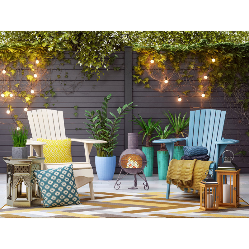 Melida Acacia Outdoor Adirondack Chair, Teal