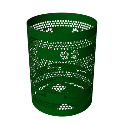 Pollitt Steel Open Outdoor Trash & Recycling Bin - 32 Gallons