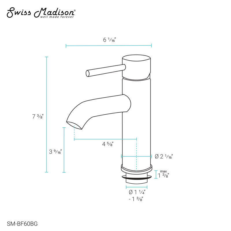 Ivy Single Hole, Single-Handle, Bathroom Faucet, Brushed Gold