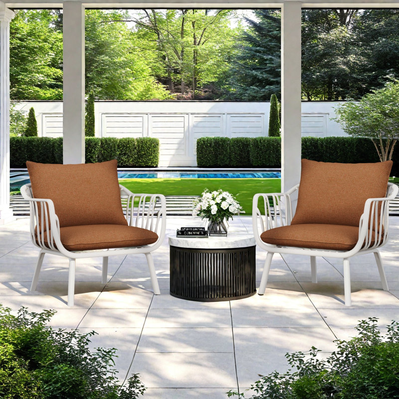 Fauteuil club Huron, Brun / Blanc