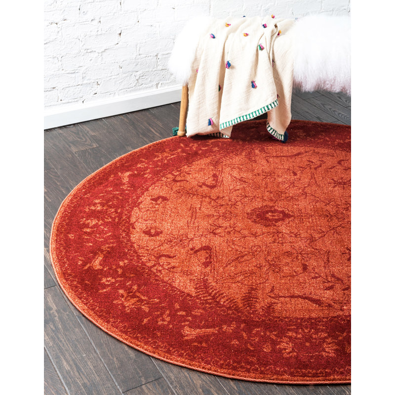 Godina Floral Indoor Rug, Round 6'1"