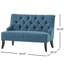 Canapé bleu marine avec pieds en bois de bouleau évasé, couture à boutons, à losanges, assemblage nécessaire pour les petits appartements dans un décor intérieur ou en tissu, sièges cousus, idéal