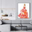 Magnifique robe de bal rouge - Art figuratif sur toile