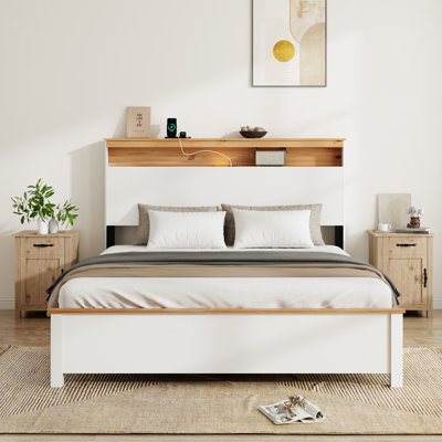 Full Size Bed Frame (Antique White)