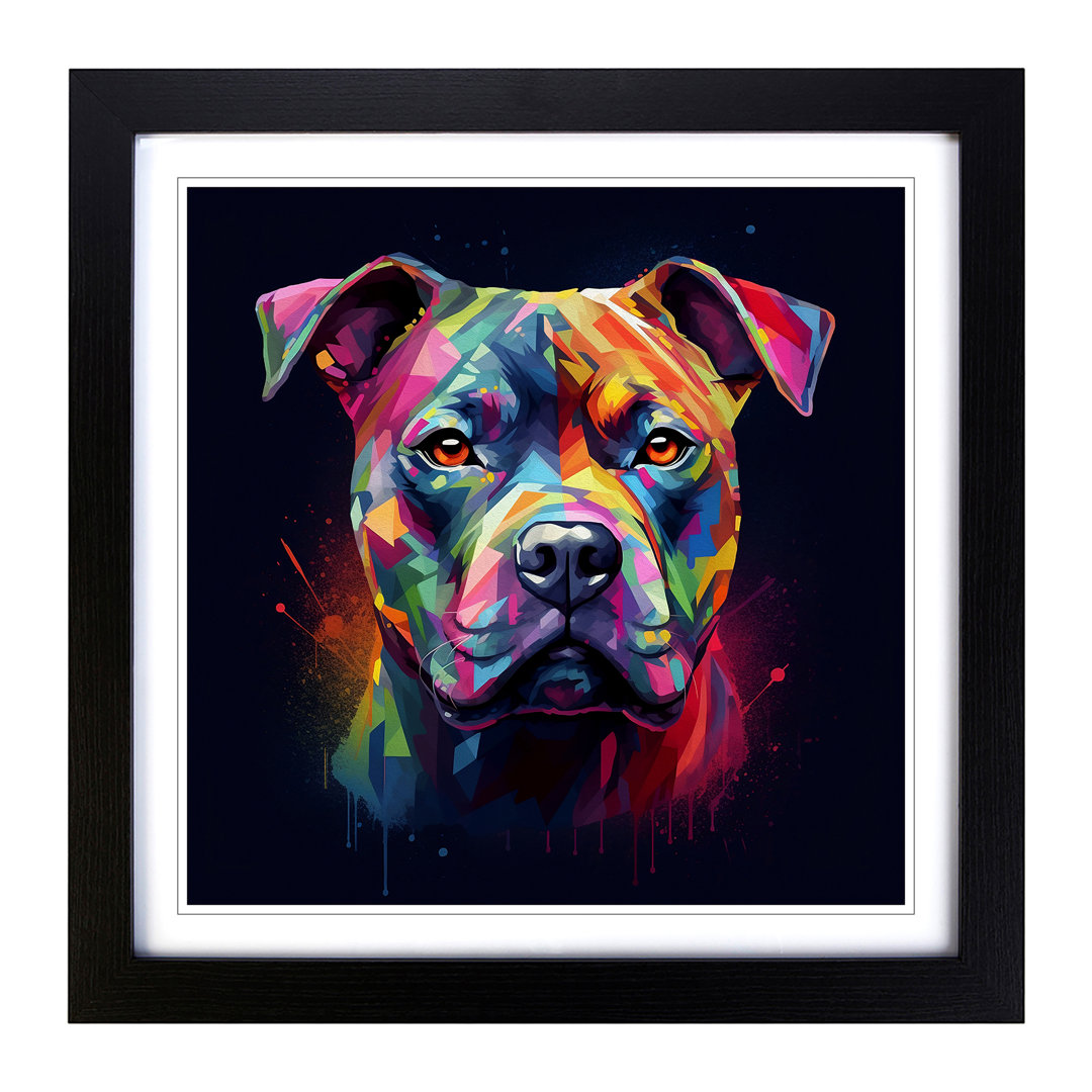 Staffordshire Bull Terrier Futurism - Framed Print