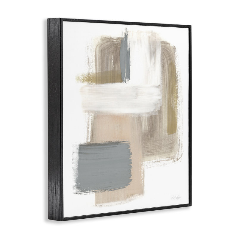 «Neutral Paint Strokes», art de la giclée encadrée par Stella Chang, Giclée encadrée noir minuit, H 14 po x l 11 po