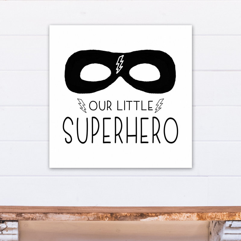 « notre little superhero », art encadré Mancini, H 24 po x l 24 po x P 1,25 po, Toile tendue