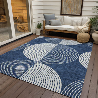 Machine Washable Indoor/Outdoor Houtz ACN2275 Geometric Rug