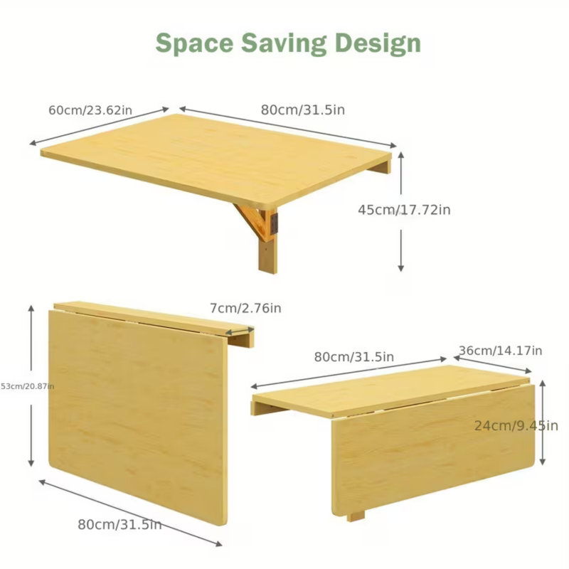 Foldable Floating Desk, Natural