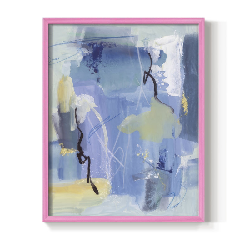 «The Whispering Sea I», reproduction encadrée - bois massif, H 11 po x l 9 po, Rose