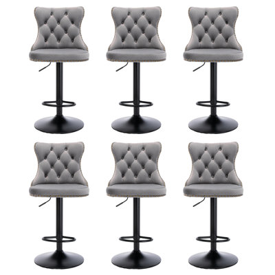 Kaleyll 360Â° Swivel Velvet Counter Height Bar Stool for Kitchen Island -  Rosdorf Park, 6A867E76436F4EA4A7A1032C70F83D55