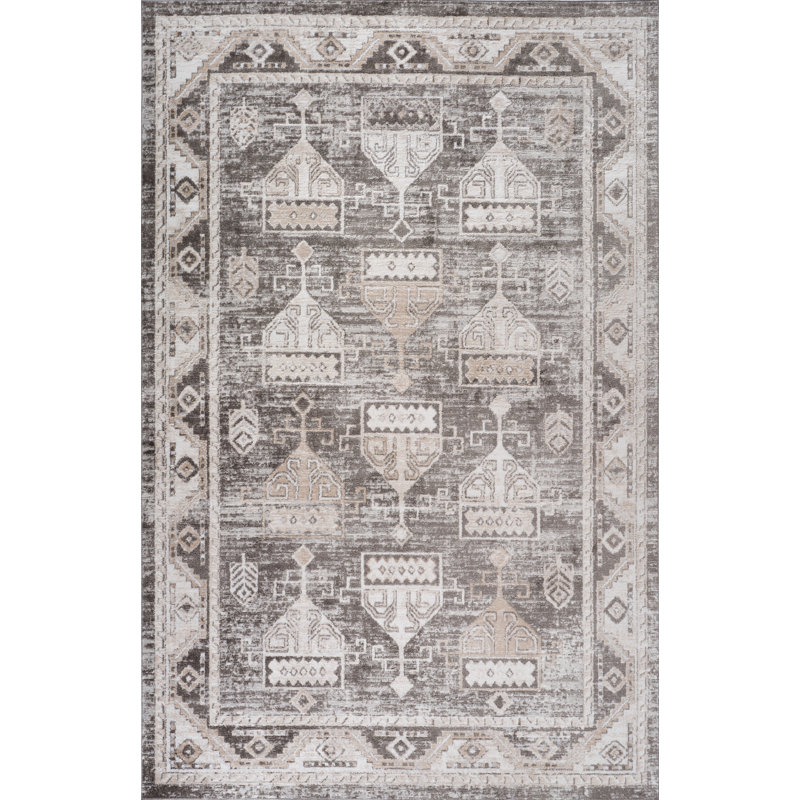 Tapis rectangulaire Kennily avec envers antidérapant, Rectangle 5 pi 3 po x 7 pi 7 po