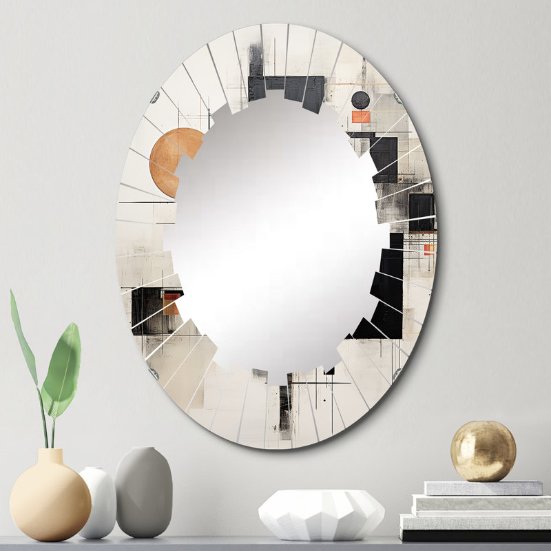 Riesco - Miroir mural moderne ovale, 30 po x 20 po