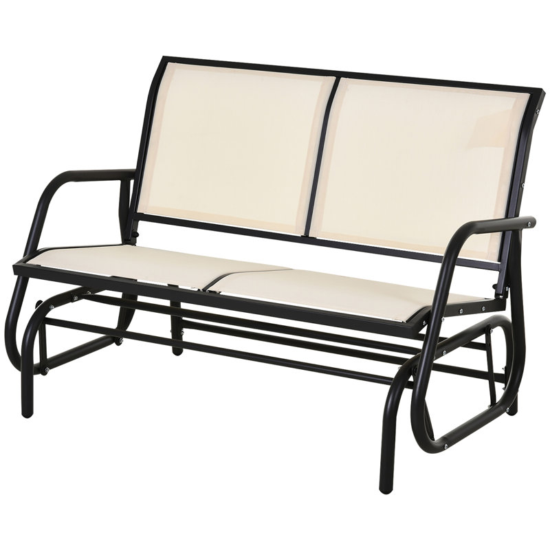 Banc oscillant d'extérieur pour 2 personnes, Beige