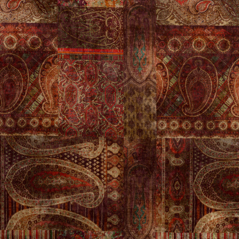 Bohemian Romance Lomond Performance Fabric, Red/Plum
