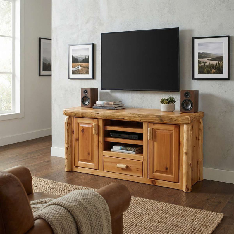 Meuble audio-vidéo en cèdre Fireside Lodge - naturel