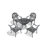 All-Weather Cast Aluminum Dining Furniture Set With Black Frame-2038101087