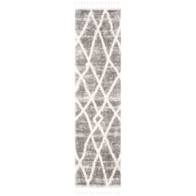 Triplett Fringe Shag Performance Geometric Rug, Runner 2' x 8'