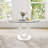 47.2'' Modern Luxury Clear Glass Round Dining Table for 4-6, Modern Kitchen Table with Tempered Glass Top & Stainless Steel Legs, Circle Dining Table for Home, Living Room, Apartment-2074553611-2049904755