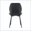 Chaise de salle à manger en polyuréthane noir matelassé - ensemble de 4