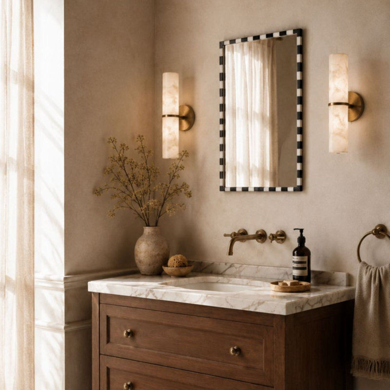 Miroir mural Livra, Miroir en marbre Livra 24 x 36 po