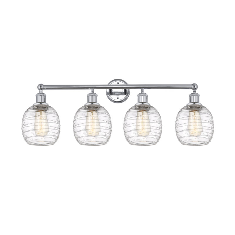 Éclairage pour meuble-lavabo 4 lumières Carlucci, Déco tourbillon, Chrome poli