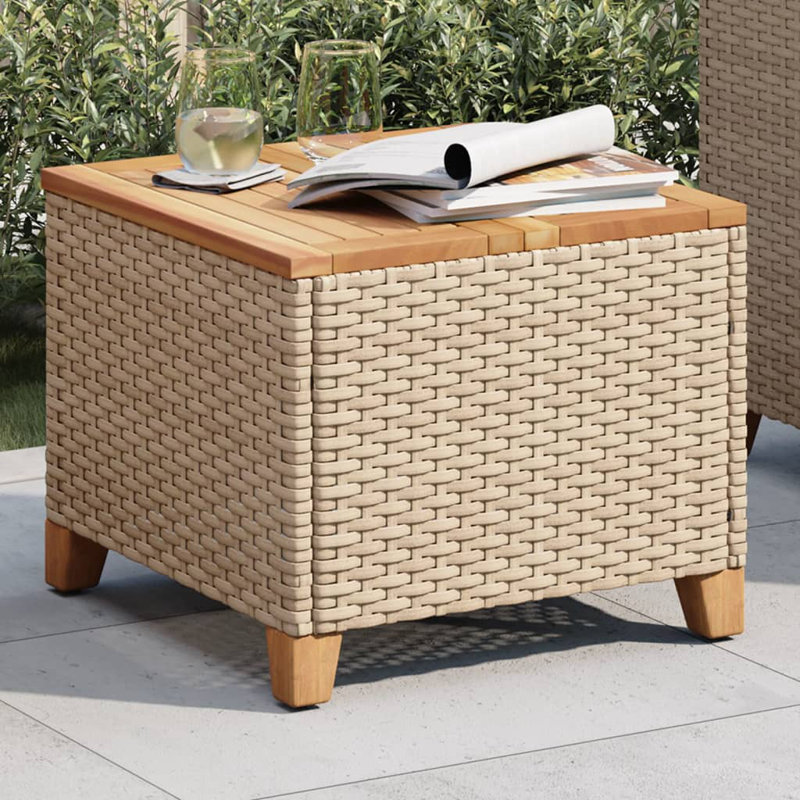 Nolton Square Metal Outdoor Side Table , 45cm cm W 45cm cm D, Beige