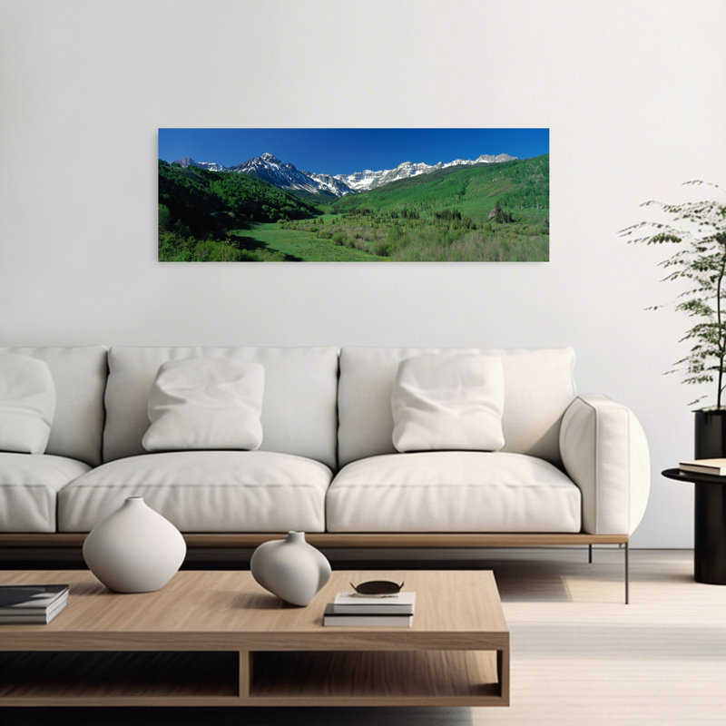 «San Juan Mountains Co Usa», art contemporain de paysage forestier abstrait, H 48 po x l 16 po