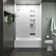 Whiston 32 In. x 56-15/16 In. Pivot Bath Screen in Silver Frame Finish with Smooth/Clear Glass Texture Tub Door