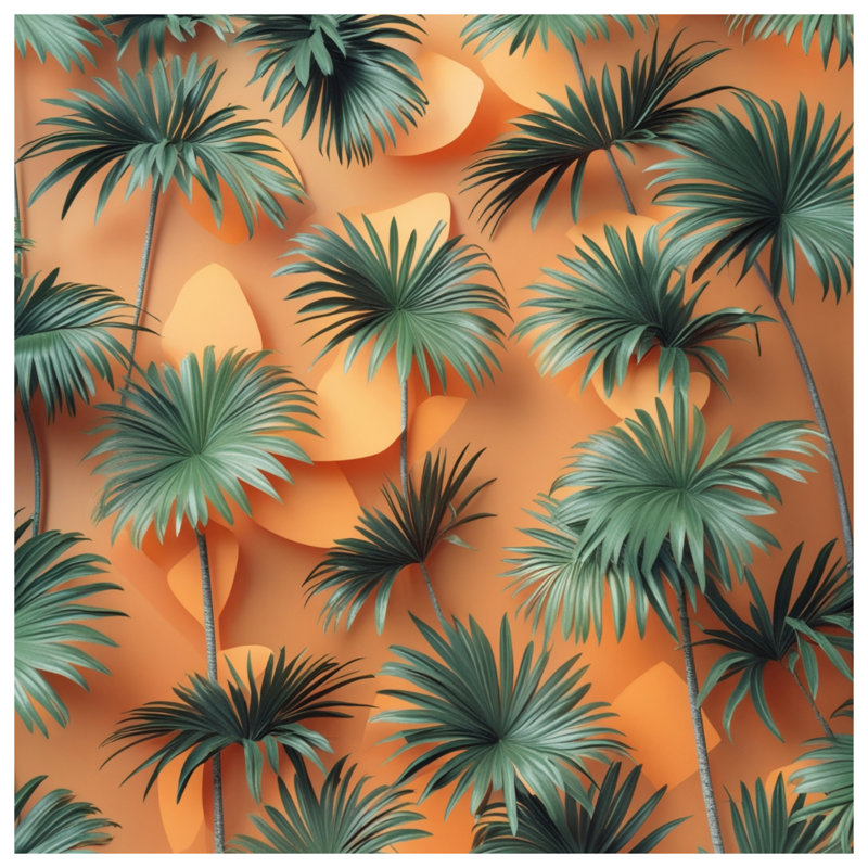 Édredon feuilles de palmier tropical, Lit simple