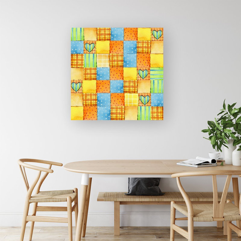 BABY WATERCOLOUR BLANKET PATTERN - Wrapped Canvas Print