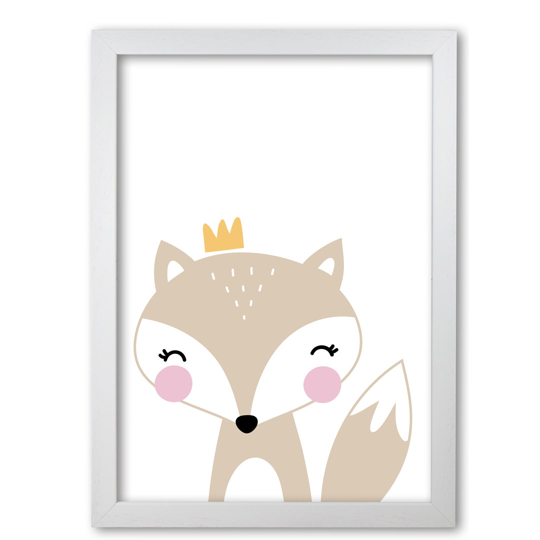 Scandi Fox With Crown - Print