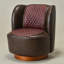 Fauteuil demi-tonneau pivotant en cuir véritable de 29 po de largeur-848862123