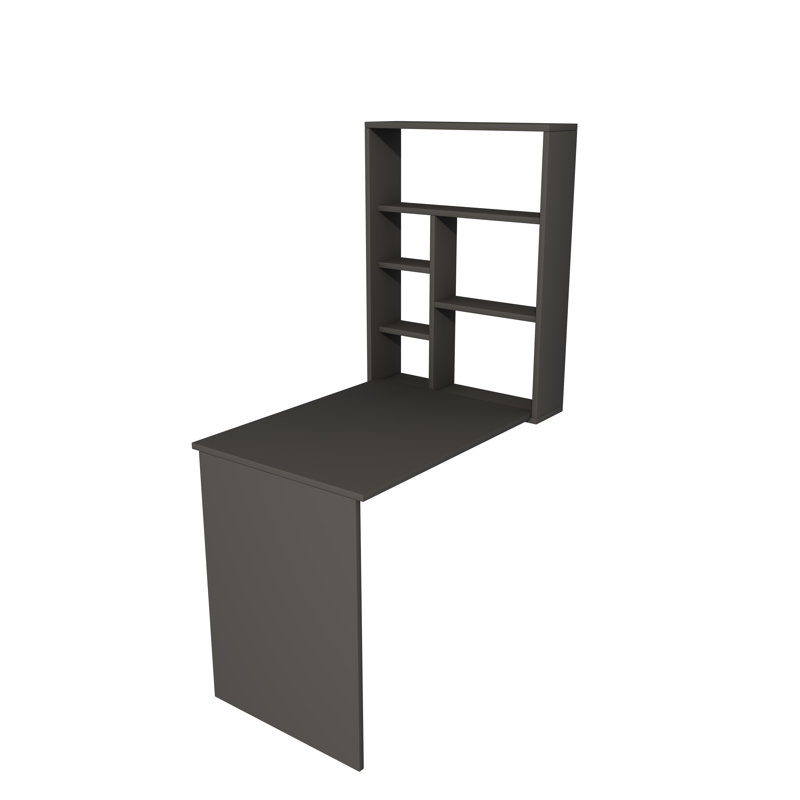 Computer Desk with Shelves Wall Mountable Lindzy, Anthracite