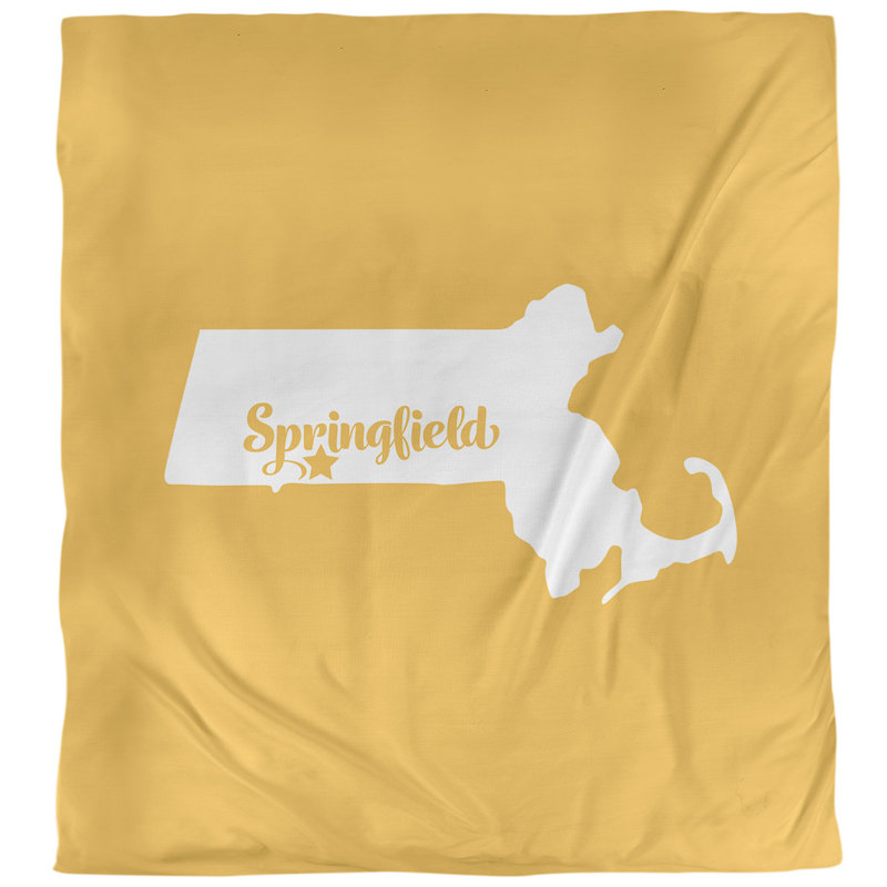 Housse de couette simple Massachusetts, Housse de couette pour très grand lit, Jaune, Microfibre