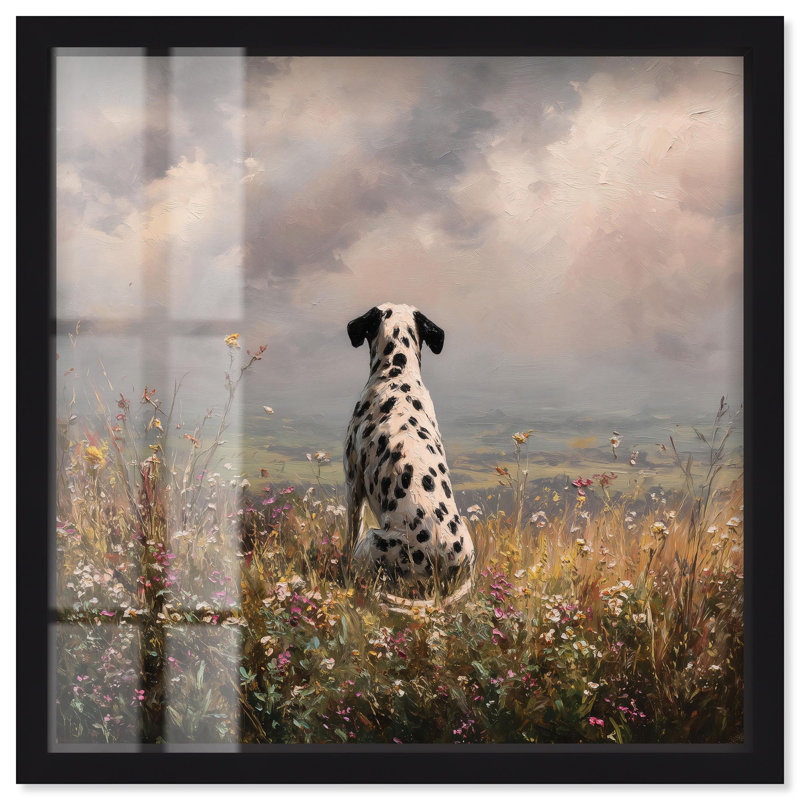 Décoration murale pour animal de compagnie «Meadow Watcher I» par Art Remedy, cadre noir, 41 x 41, H 41 po x l 41 po