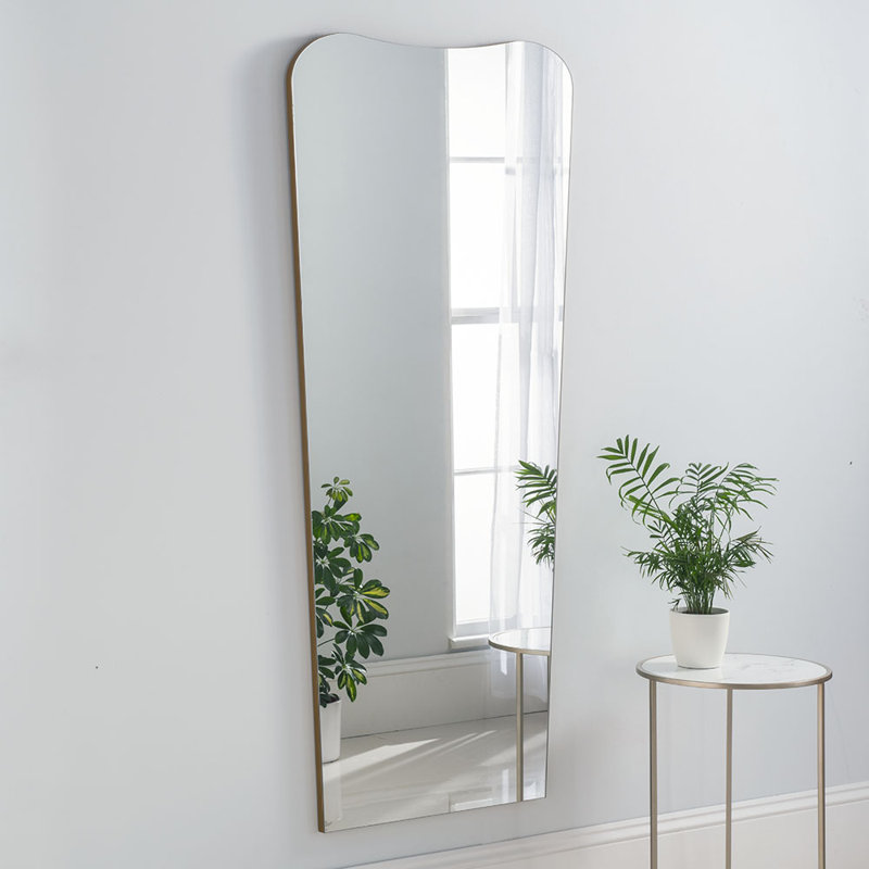 Alela Asymmetrical Wall Mirror, Gold, 426.72 cm H x 193.04 cm W