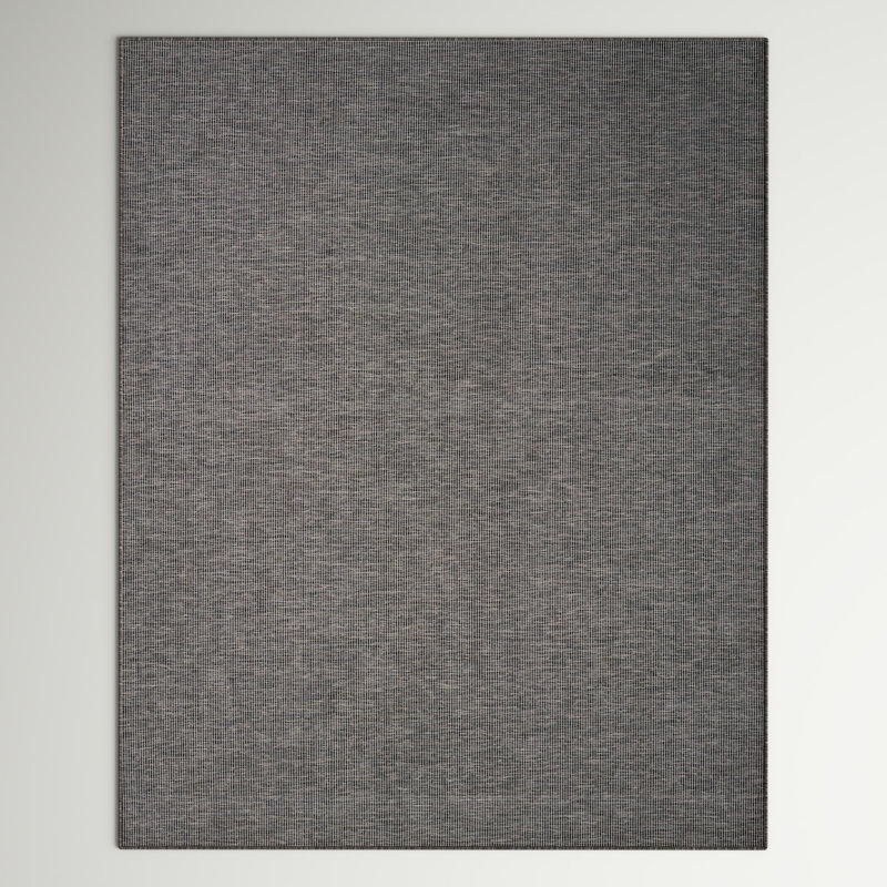 Tapis terre cuite intérieur / extérieur Lillehammer, Rectangulaire 8 pi x 10 pi, Gris anthracite
