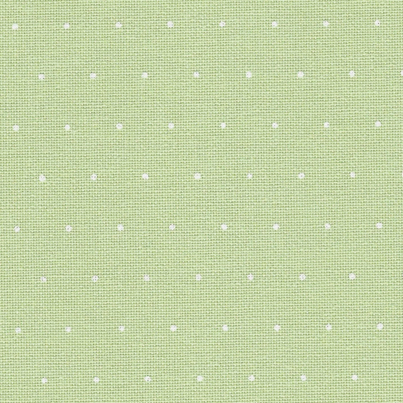 Mini Dots 32-Count Green with White Petit Points Precut Murano Cross Stitch Fabric by Zweigart 3984/6349
