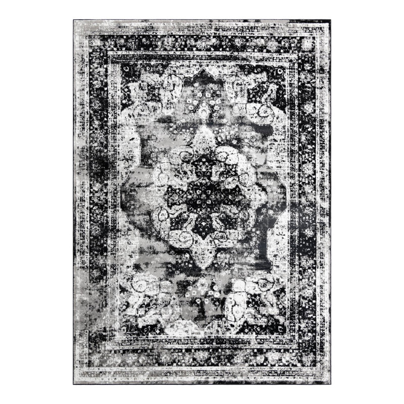 Brandt Oriental Area Rug, Rectangle 10' x 14'1", Black 