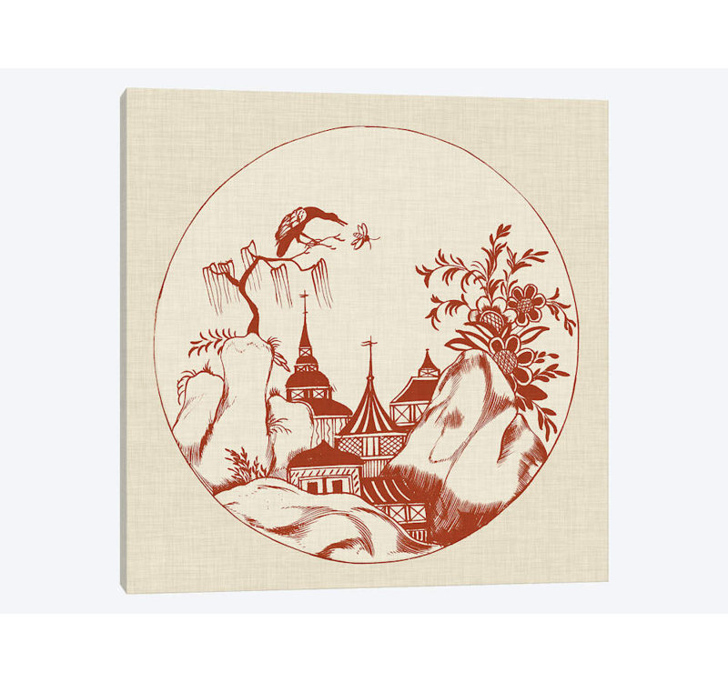 « ornemental pagode ii », impression sur toile, H 37 po x l 37 po x P 1,5 po, Toile tendue, Pas de tapis