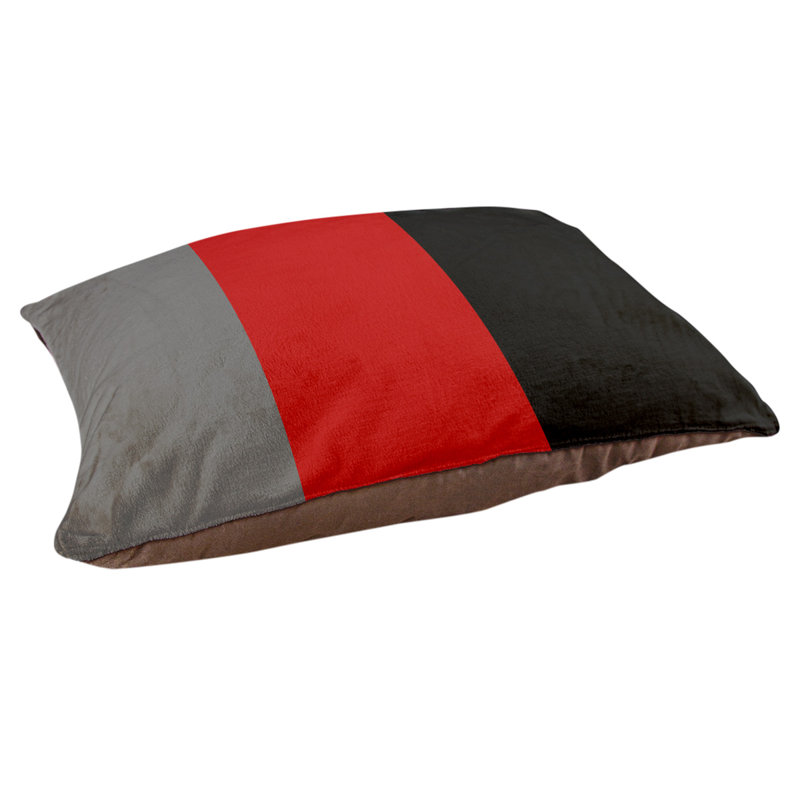 Coussin Ohio Football, Grand (l 40 po x P 30 po x H 6,5 po), Gris / écarlate / noir