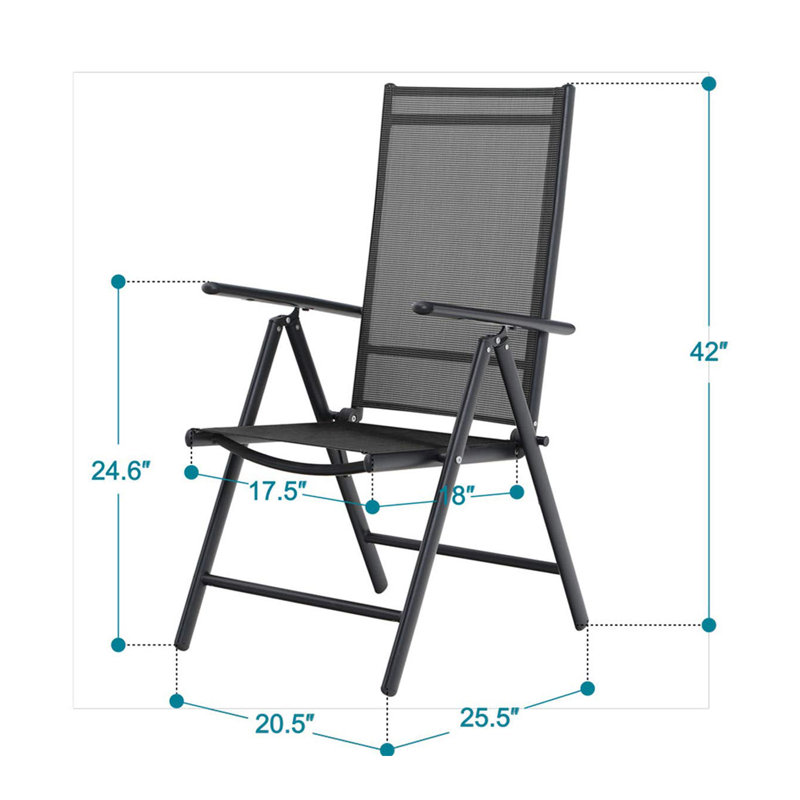 Metal Outdoor Dining Reclining Armchair